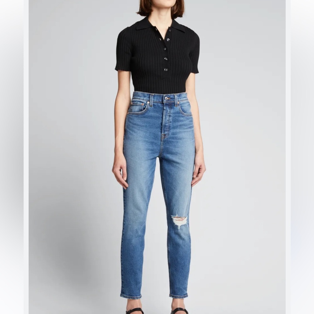 GRLFRND The Piper Super High Rise Stretch Slim Jeans Sz 24 In Prospect Park NWT-